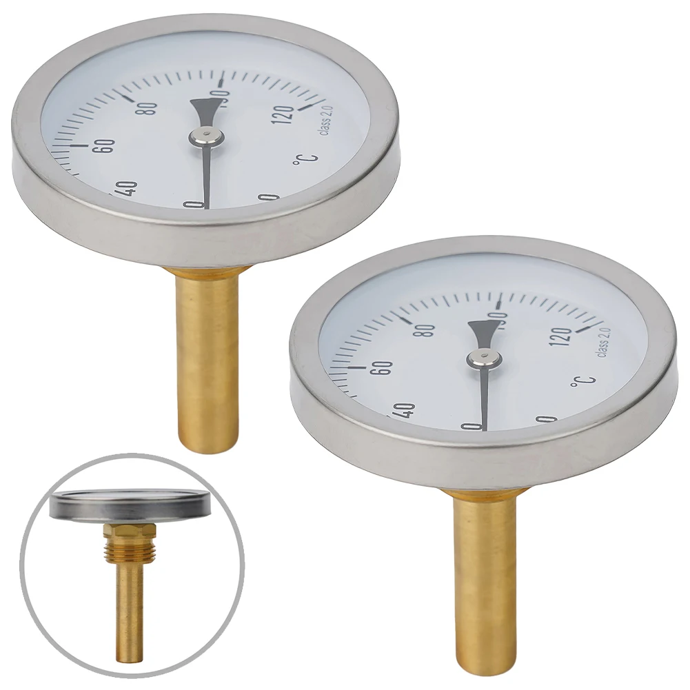 Central Heating Systems Dial Diameter 63mm Bimetal Thermometer Temperature Range 0-120 C Long Service Life Safety And Stability