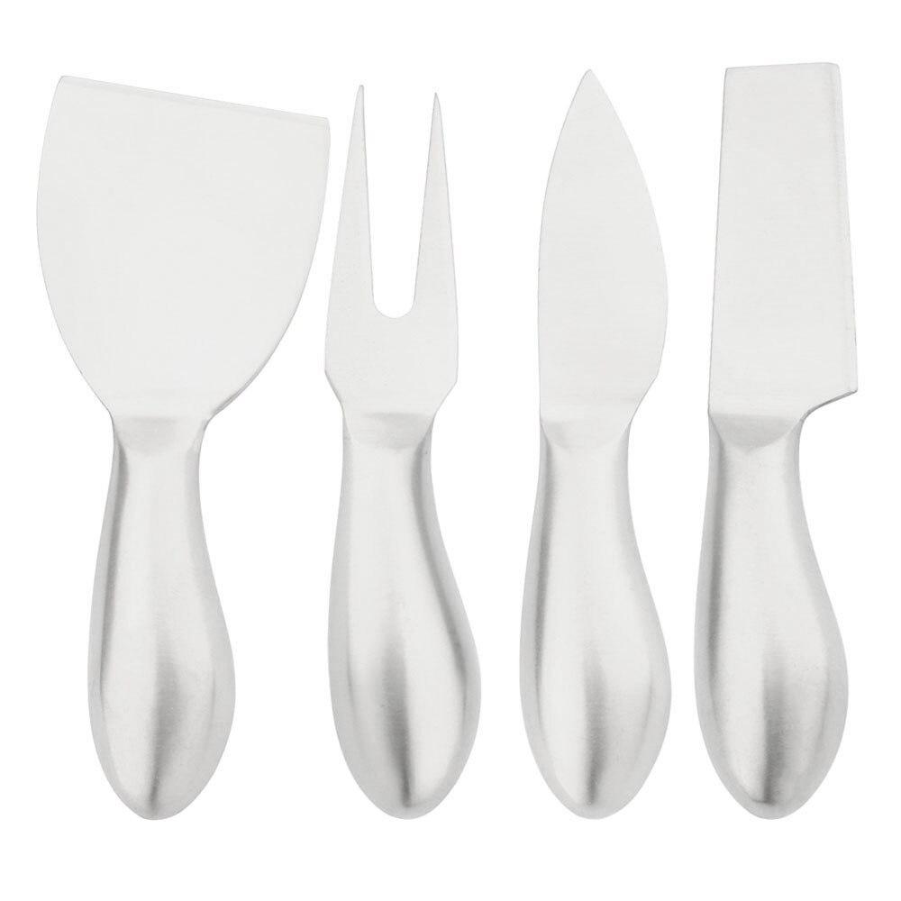 Изысканный нож премиум-класса, 4/6 шт., нож для нарезки сыра, креативный острый нож, кухонный инструмент для сыра, лопаточка для торта, нож для масла, набор сыра 4Pcs серебряный